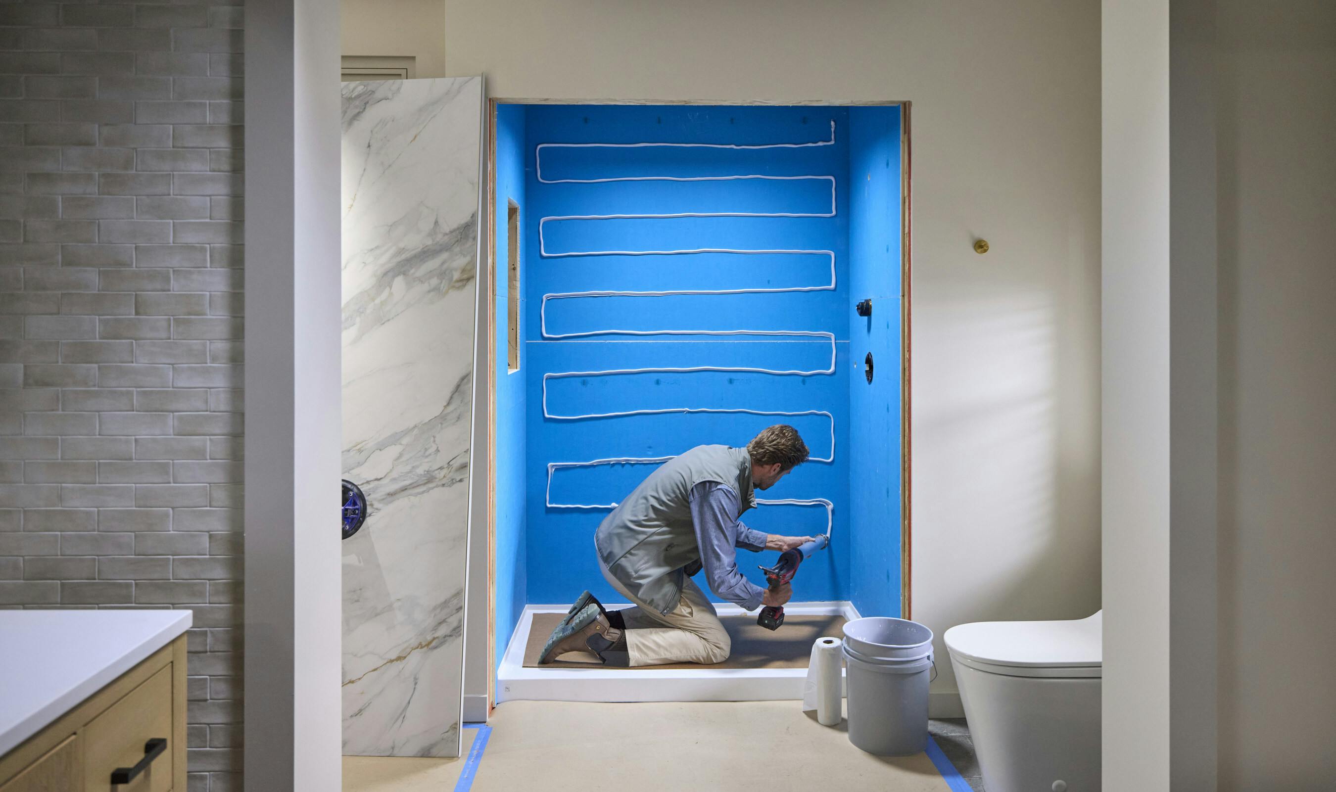 Shower walls installed by Reveal by Kohler remodeling service