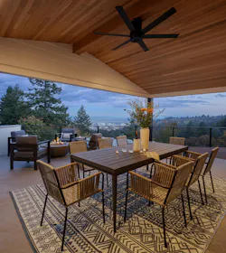 Built in 1954, this Midcentury modern home underwent an extensive interior and exterior renovation on all three levels. Improving the flow between the kitchen, dining, living, and outdoor spaces was a design goals, resulting in this large, covered patio with views of downtown Portland, Ore. Built in 1954, this Midcentury modern home underwent an extensive interior and exterior renovation on all three levels. Improving the flow between the kitchen, dining, living, and outdoor spaces was a design goals, resulting in this large, covered patio with views of downtown Portland, Ore.