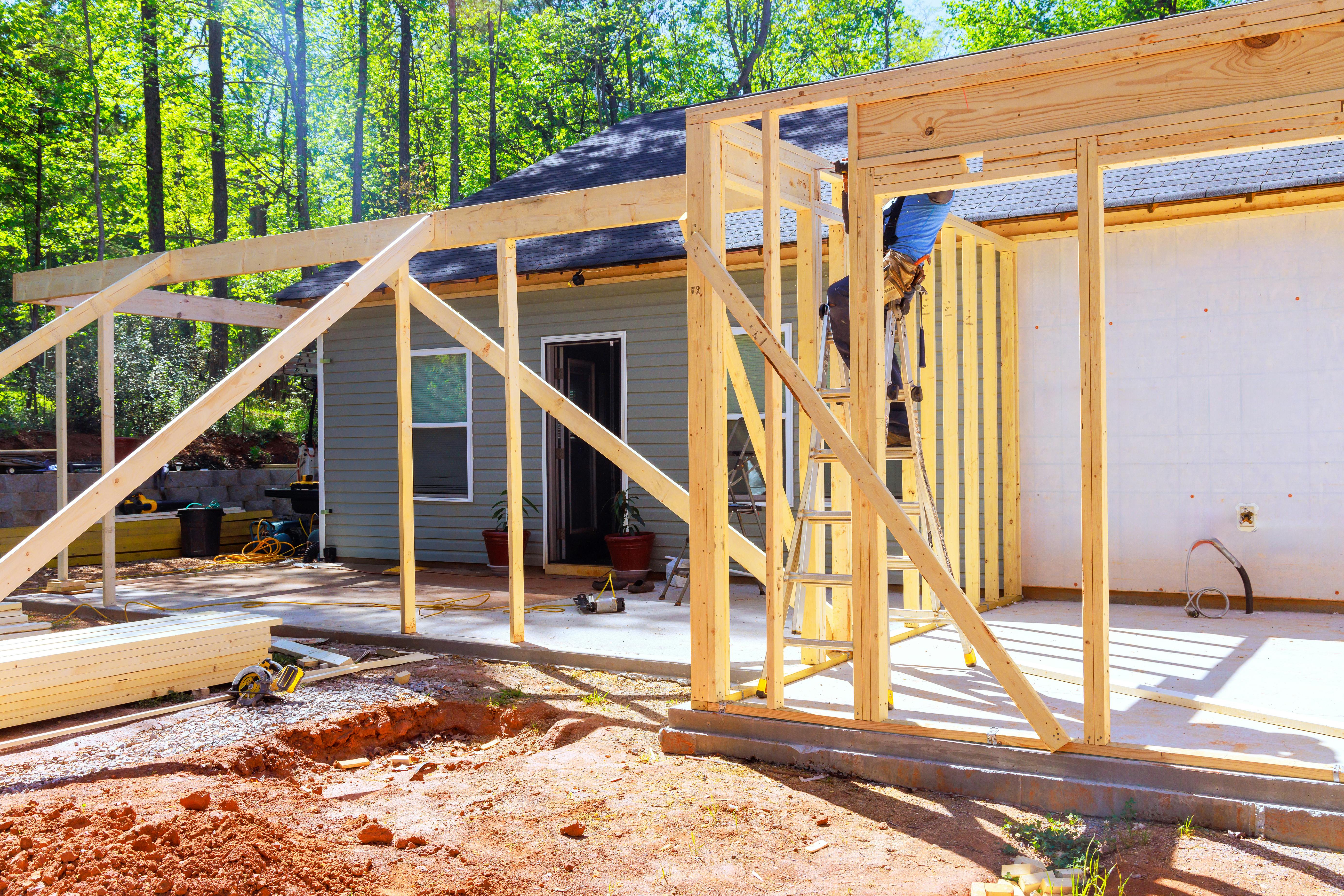 Image shows an addition being added to a home